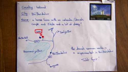 Dibujan un mapa en carta para que llegara a su destino