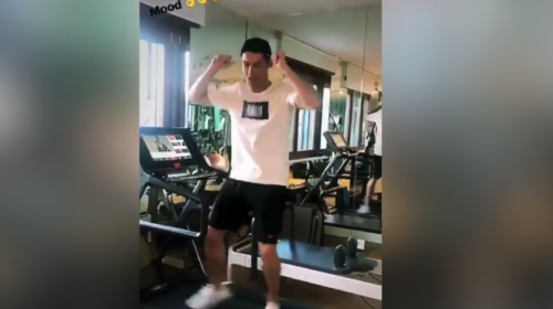 ¡Casi se cae! El "fail" de Cristiano al bailar en la caminadora