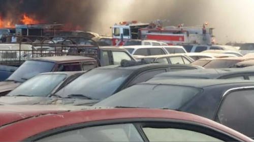 Incendio consume predio de la PNC en la ruta al Pacífico 