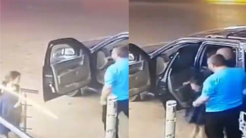 Saca a su hija del auto antes de ser impactado por otro veh&iacute;culo