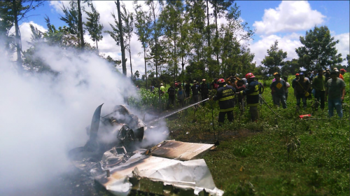 Así quedó la avioneta accidentada en Chimaltenango