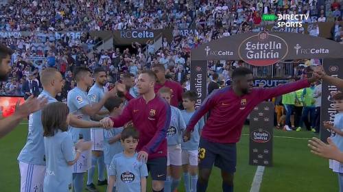 Así fue el inusual pasillo del Celta al campeón Barcelona