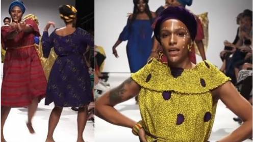 Modelos nigerianas se roban el show con baile en vez de pasarela
