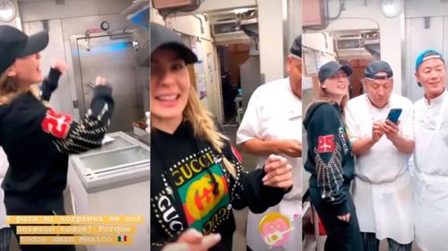 &iexcl;Sorpresa!, Belinda le cant&oacute; a los empleados de un restaurante 