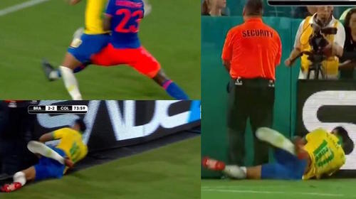 Jugadores colombianos no tuvieron piedad de Neymar 