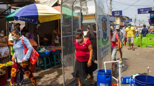Puerto San José: colocan módulo para desinfectar a los visitantes