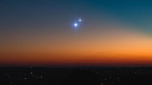 Danza celeste entre Júpiter y Saturno durante "Gran Conjunción"