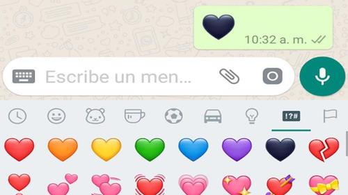 ¿Qué significa el color de los emojis de corazón en WhatsApp?