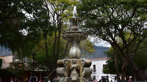 "Firulais" sorprende a turistas en Antigua y se ba&ntilde;a en la fuente