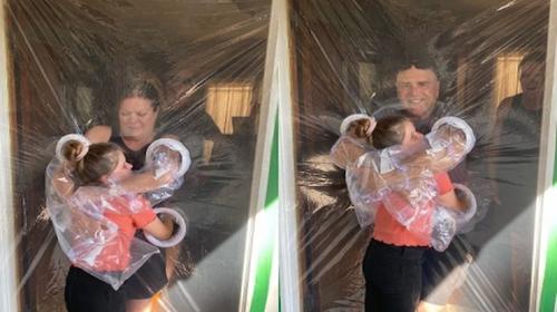 Niña en California encuentra la forma de abrazar a sus abuelos