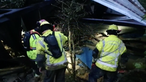 Las imágenes de la viviendas dañadas por el derrumbe en Quejá