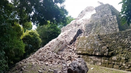 Fen&oacute;menos naturales provocaron da&ntilde;os en sitio arqueol&oacute;gico Yaxh&aacute;