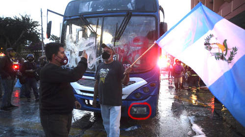 Así movilizaron el Transurbano frente al Palacio Nacional (video)