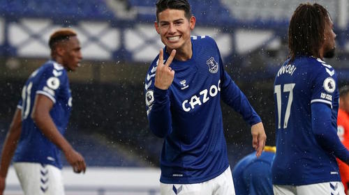 El doblete de James Rodr&iacute;guez para la victoria del Everton