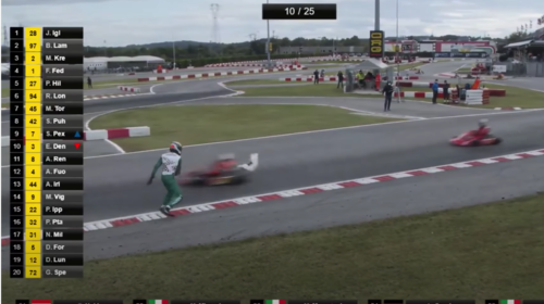 Piloto enloquece y lanza la defensa de su carro a otro competidor