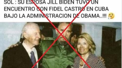 &iquest;La esposa de Joe Biden se fotografi&oacute; con Fidel? R:// FALSO