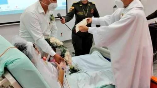 Pareja colombiana se cas&oacute; en hospital antes que la novia muriera