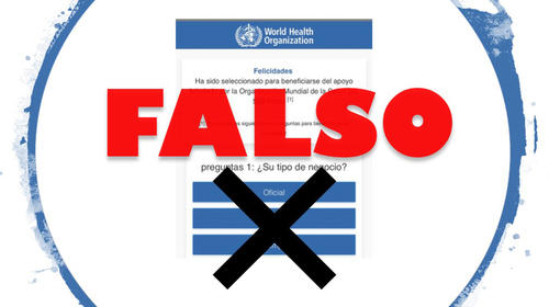 ¿OMS ofrece dinero por responder encuesta? R:/ FALSO