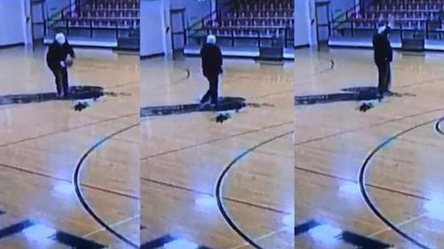 Cámara capta el increíble talento de conserje para el básquetbol
