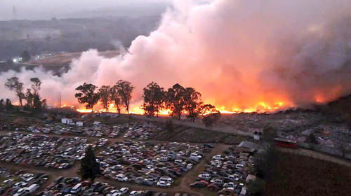 Las imágenes del incendio en el relleno sanitario de Villa Nueva