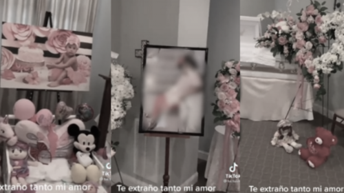 Saca a su hija del ataúd para arrullarla por última vez
