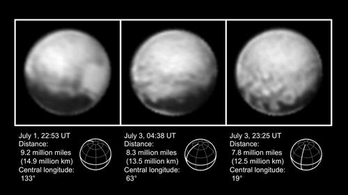 Las imágenes de Plutón a una semana de la llegada de New Horizons
