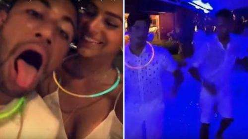 La fiesta de A&ntilde;o Nuevo de Neymar tuvo de todo: karaoke, fuego y tragos