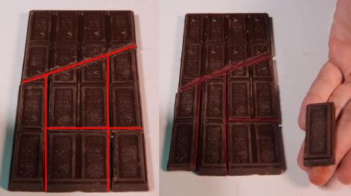 Ilusi&oacute;n &oacute;ptica de la barra de chocolate desconcierta a los internautas