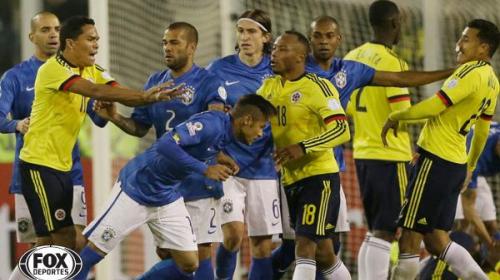 Neymar y Bacca arman bronca al final del partido y se van expulsados