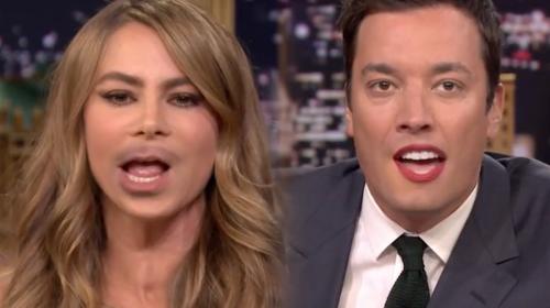 &iexcl;La sexy Sof&iacute;a Vergara cambia sus labios con Jimmy Fallon!