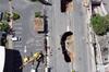Las imágenes aéreas de los agujeros en Villa Nueva