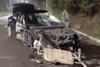 Autos quedan destruidos tras choque en carretera a El Salvador