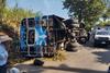 Bus vuelca y deja a varias personas heridas en Suchitep&eacute;quez
