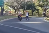 &iexcl;Por poco! Hombre se salva de ser arrollado en zona 15 (video)