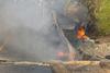 Im&aacute;genes muestran puente tras colapso e incendio en Zacapa 