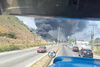 Fuego consume un predio en la ruta al pac&iacute;fico