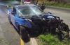 Abandonan auto deportivo en San Crist&oacute;bal tras choque