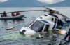 As&iacute; qued&oacute; el helic&oacute;ptero tras precipitarse al Lago de Atitl&aacute;n