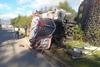 Cuatro personas heridas tras ca&iacute;da de bus en Quetzaltenango