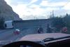 Tr&aacute;iler queda volcado tras accidente en ruta al Atl&aacute;ntico