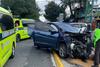 Tres heridos: im&aacute;genes posteriores a triple accidente en zona 9