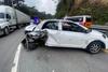 Veh&iacute;culo se empotra y queda destruido en la Interamericana