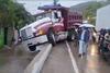 Accidente de cami&oacute;n complica el tr&aacute;nsito en ruta al Atl&aacute;ntico